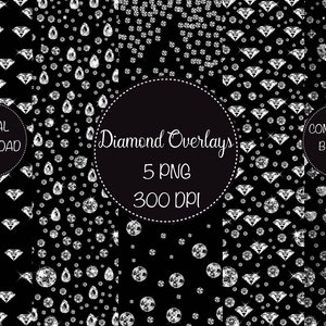 Diamond Design Bundle, Diamond Clipart, Diamond Overlay Png, Jewel Clipart, Rhinestone Overlay Clipart, Rhinestone Png, Transparent Png