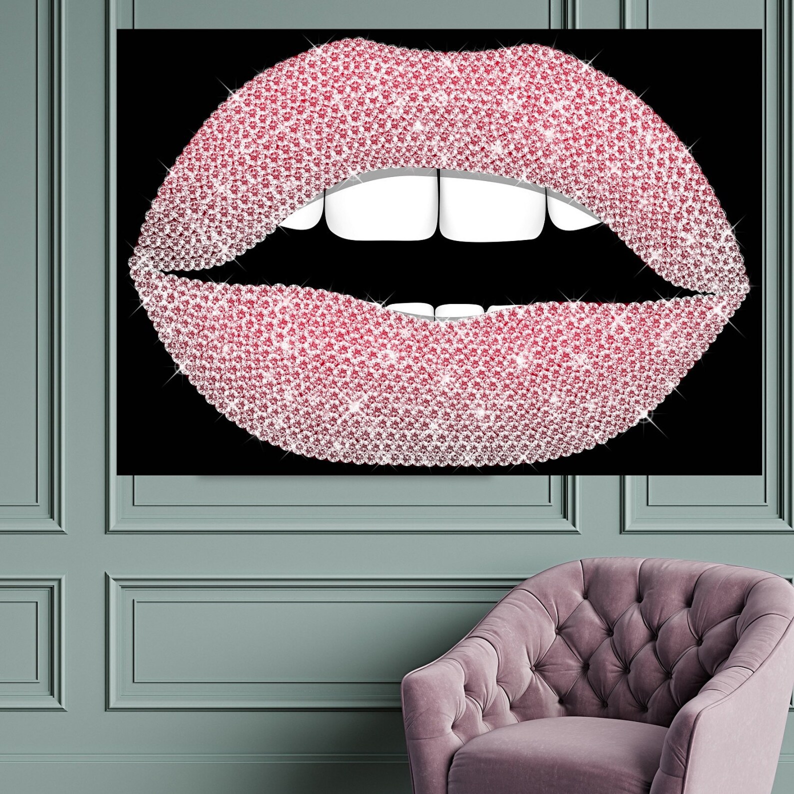 Diamond Art / Diamond Lips / Poster Print / Wall Art / Fashion | Etsy
