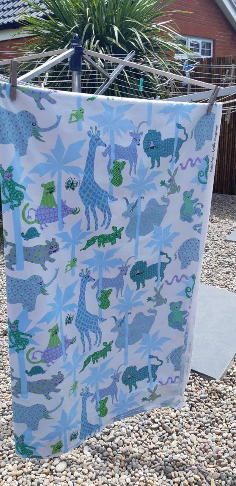 Retro Vintage 1960s 1970s Jonelle Calico Zoo Curtain Fabric Etsy