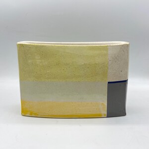 Rectangular Vase with Yellow and Silver