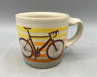 Small Bike Mug with Sunset Stripes