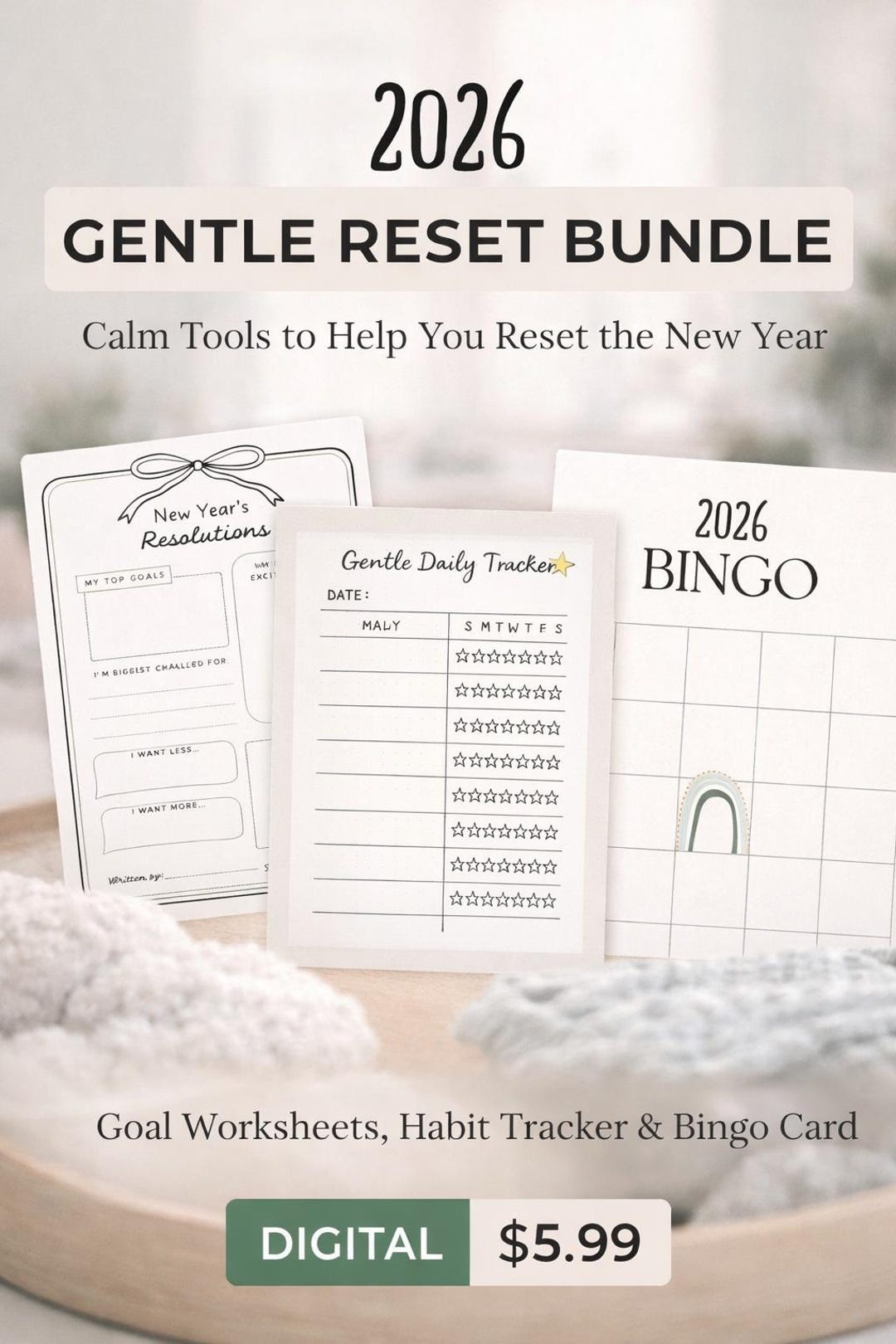ADHD Planner Printables | 2026 Gentle Reset Bundle (digital Download ...