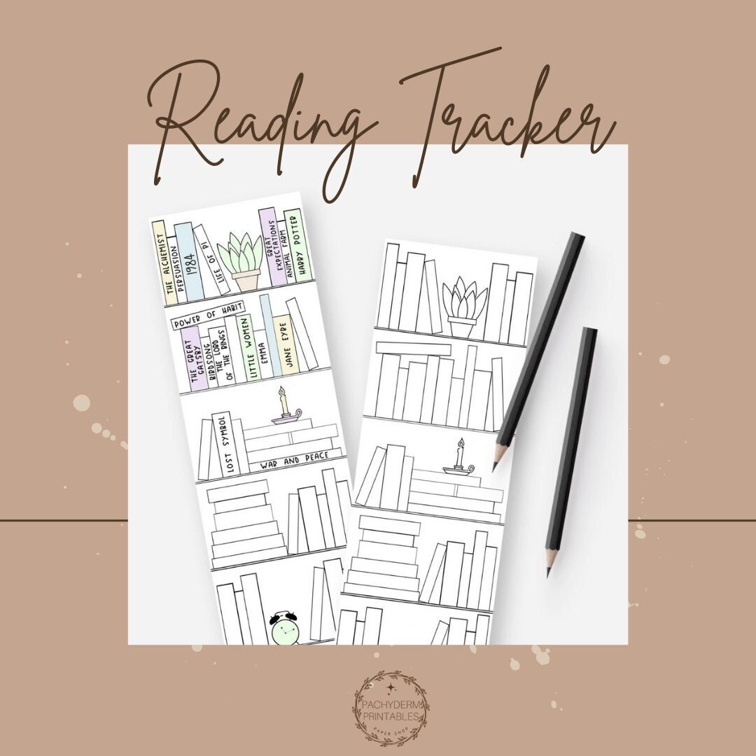 Bookmark Reading Tracker Book Tracker 50 Pieces Book Etsy