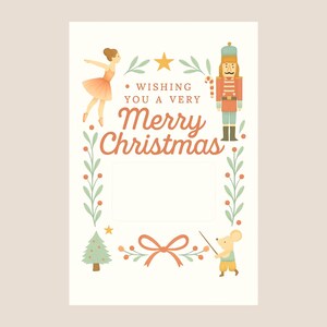 Tarjetero navideño de Cascanueces • Tarjeta navideña de bailarina (descarga digital)