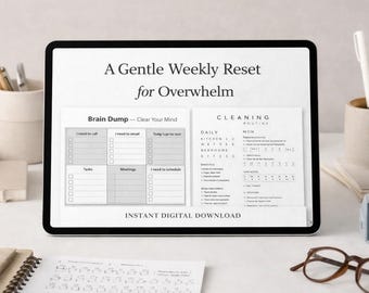 ADHS Wochen-Reset-Planer | Brain Dump, Focus Tracker, Reinigung (PDF)