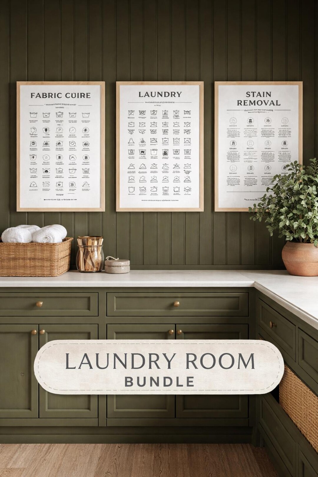 Laundry Room Printable Bundle | Fabric Care, Laundry Symbols & Stain ...