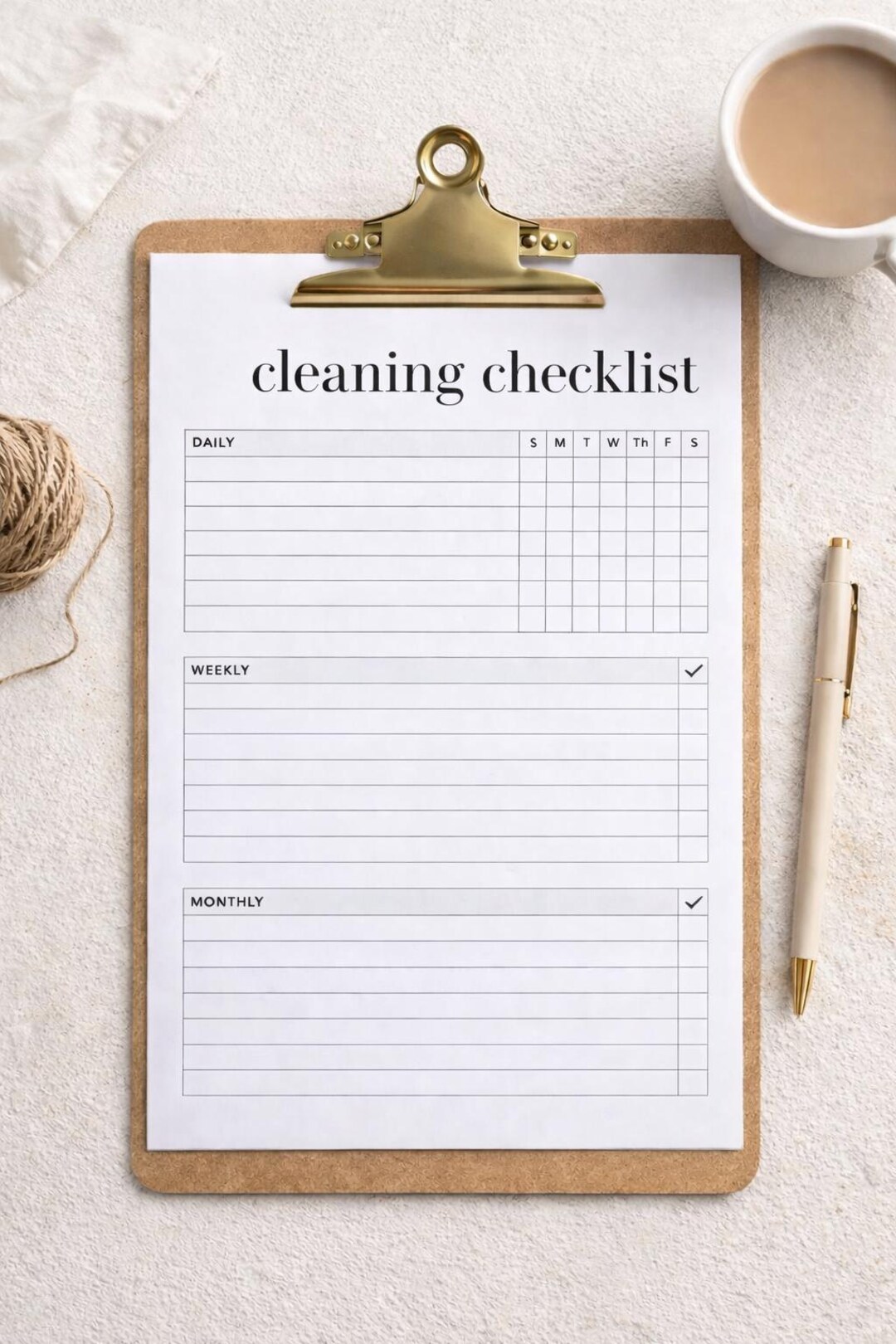 Cleaning Checklist Printable | Weekly Cleaning Schedule | Editable ...