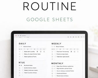 Editable Cleaning Checklist | Daily, Weekly, Monthly Routine Planner (Google Sheet)