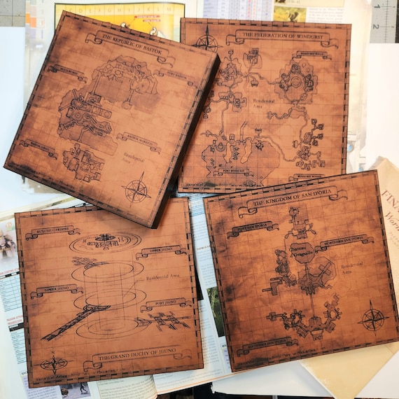 Final Fantasy XI - Leatherette Maps of Vana'diel! Perfect Gifts