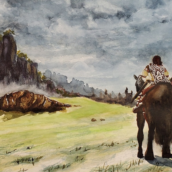 Canvas Print - Wander - Watercolor painting for the Shadow of the Colossus fan!
