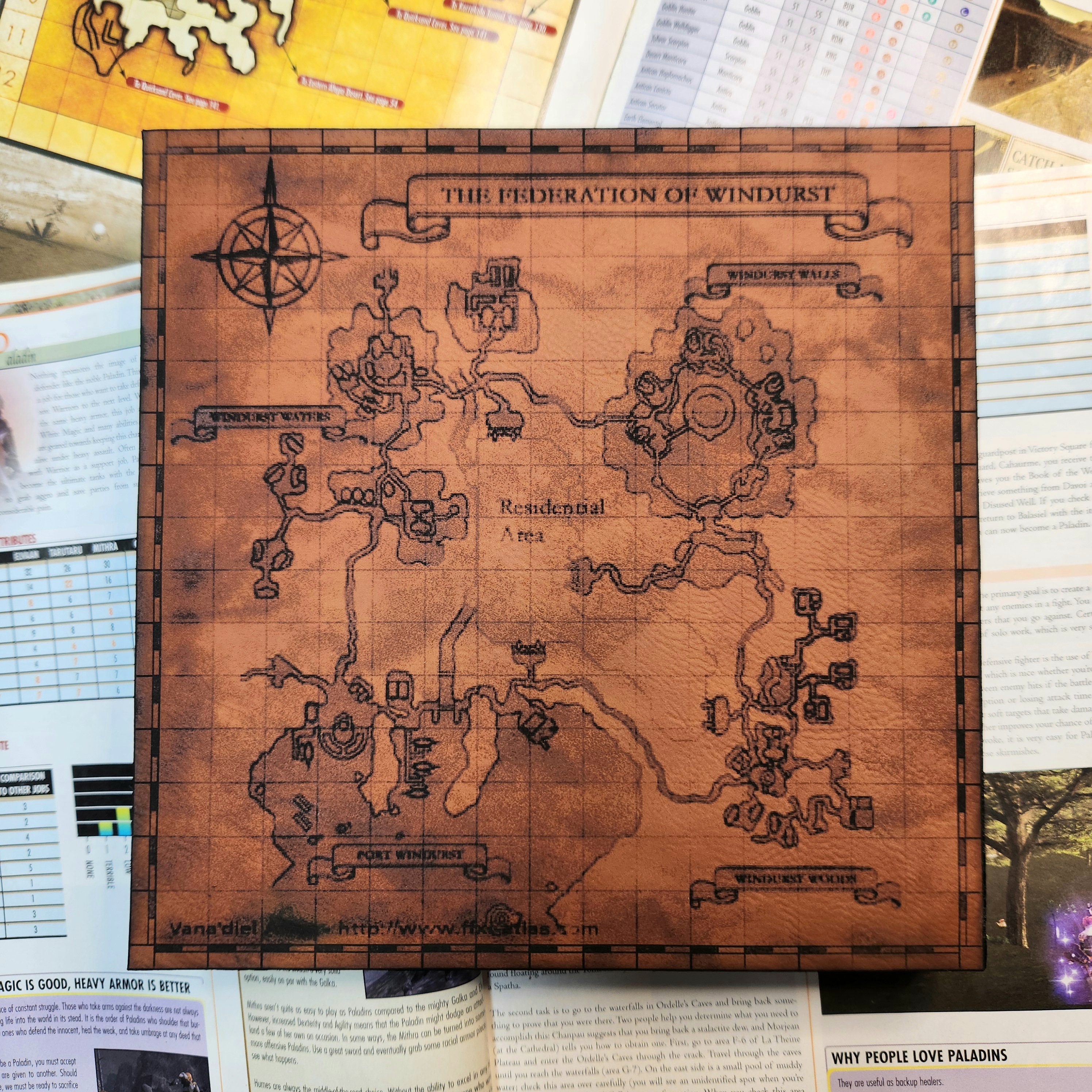 Final Fantasy XI - Leatherette Maps of Vana'diel! Perfect Gifts