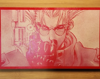 The Stampede - Trigun Vash the Stampede Laser Engraved Manga Wall Art!