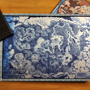 Lunar: Silver Star Story - Laser Etched and Engraved Framed Foil Leatherette World Map!