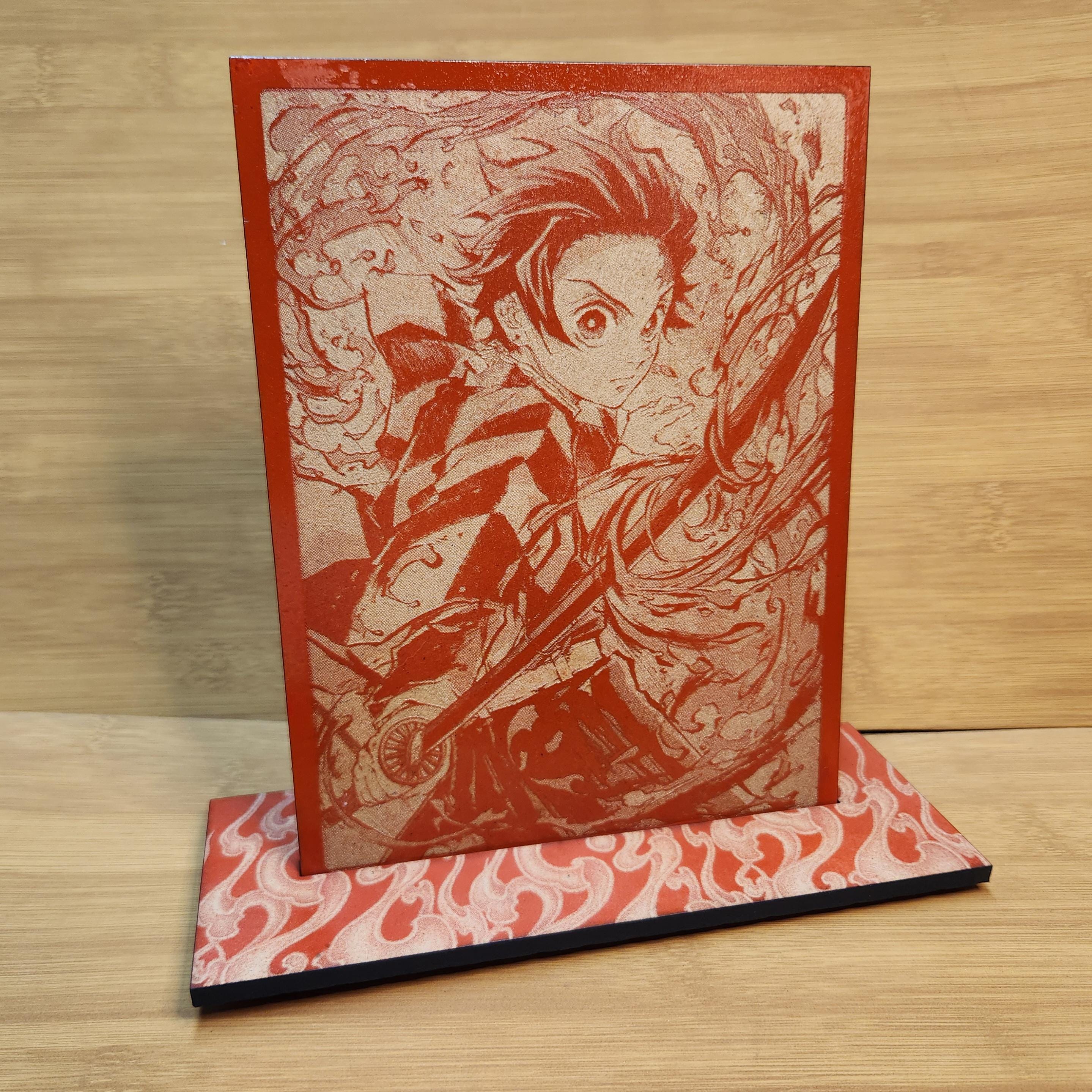 Tanjiro - Art anime pour bureau tueur de démons gravé au laser ! Parfait pour les fans de Demon Slayer !
