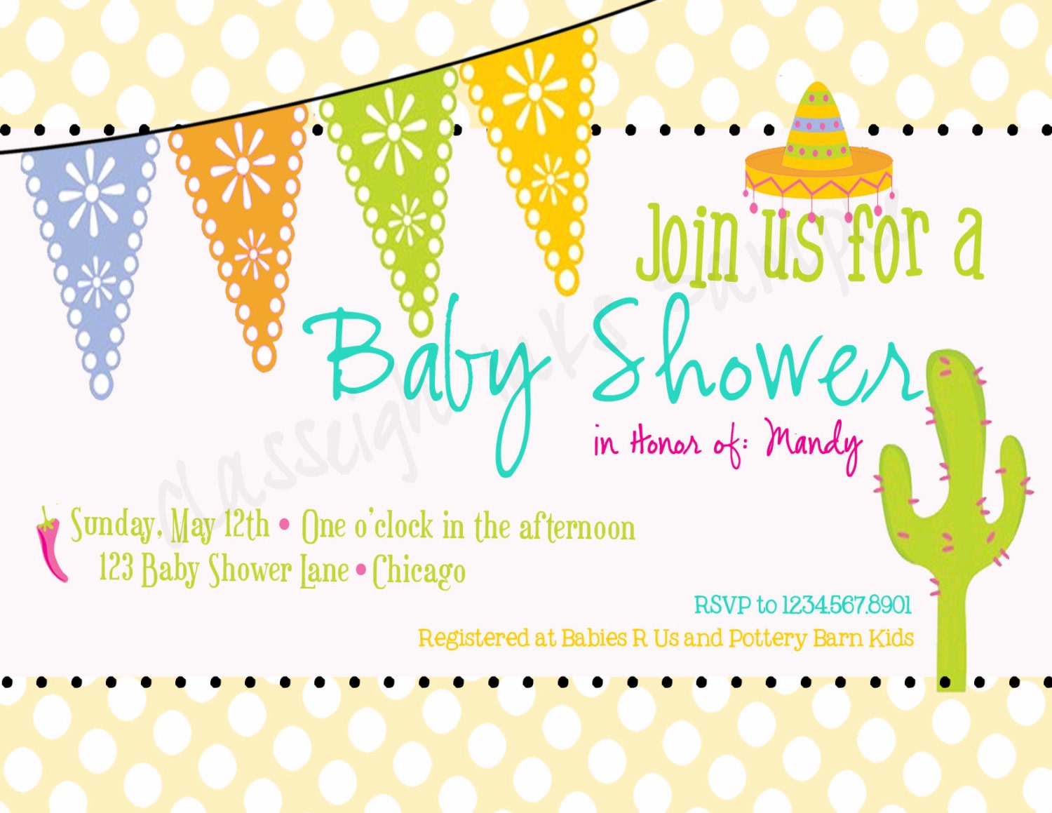 It's a Fiesta Baby Shower Invitation Baby Shower Sprinkle Etsy