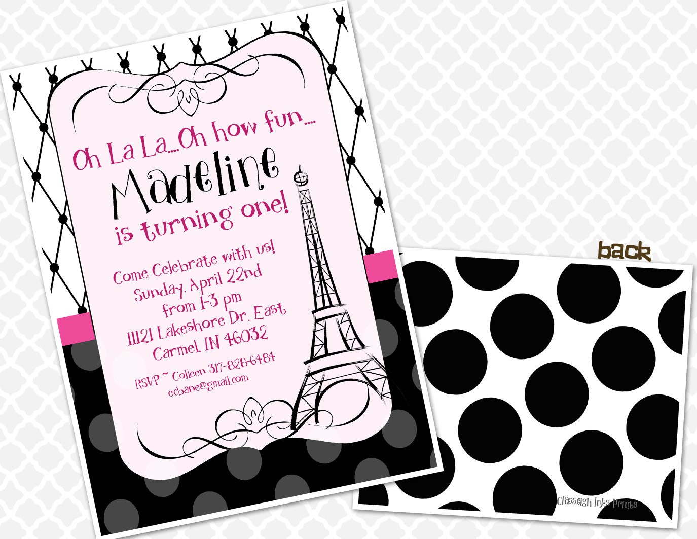 Paris Birthday Invitation Birthday Party Invite - Etsy