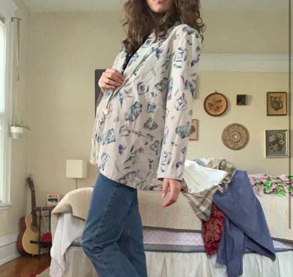 80s Floral Oversized Blazer