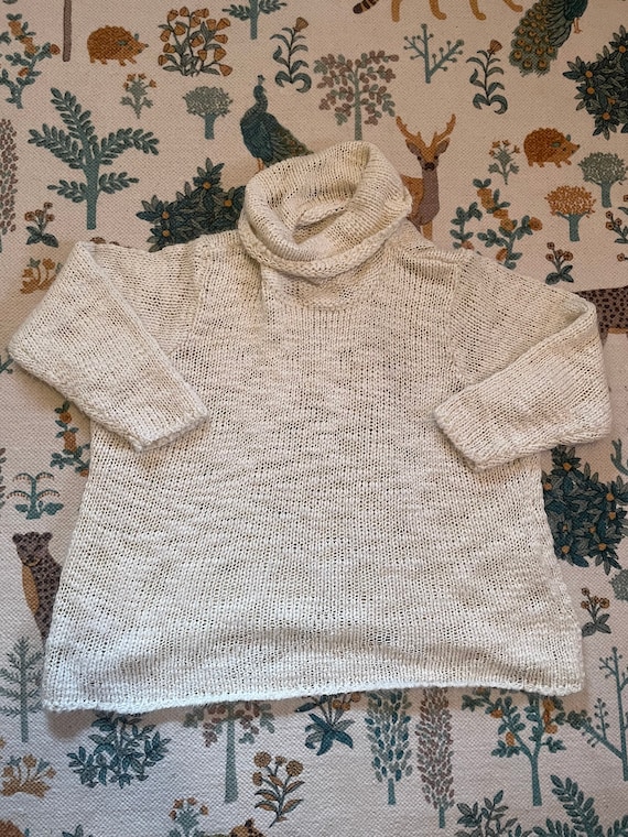 Retro Handmade Knit Oversized Turtleneck Sweater