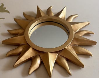 Vintage 1980s Gold Sunburst Mirror