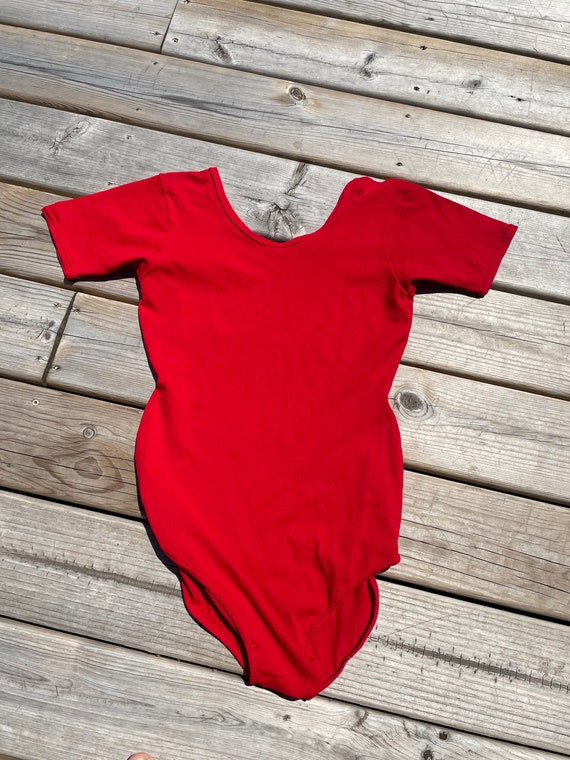 Vintage 80s Red Body Suit - image 3