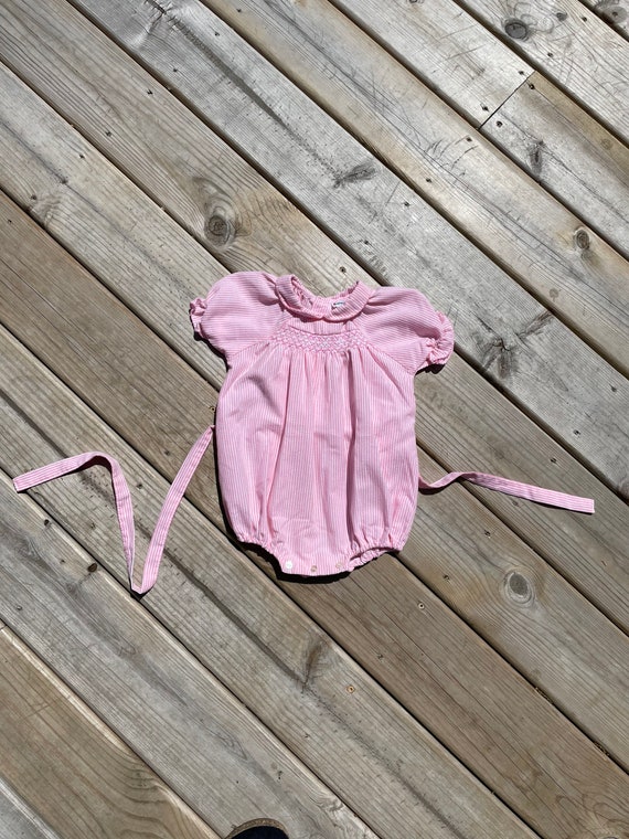 Vintage 70s Striped Baby Romper