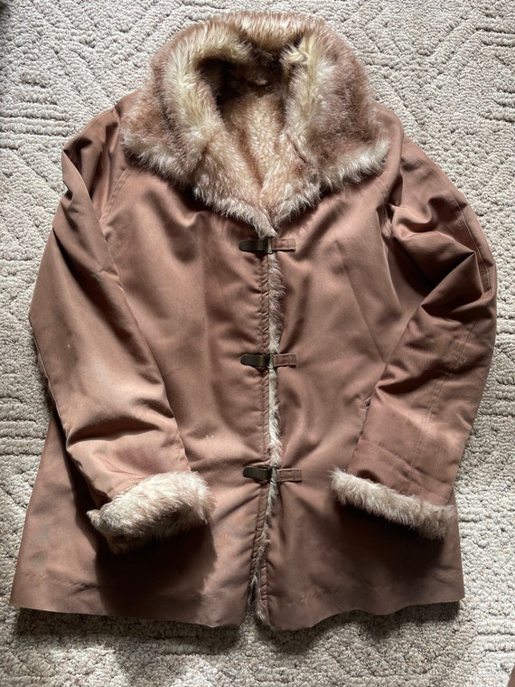 Vintage 70s Fuzzy Fur Winter Parka