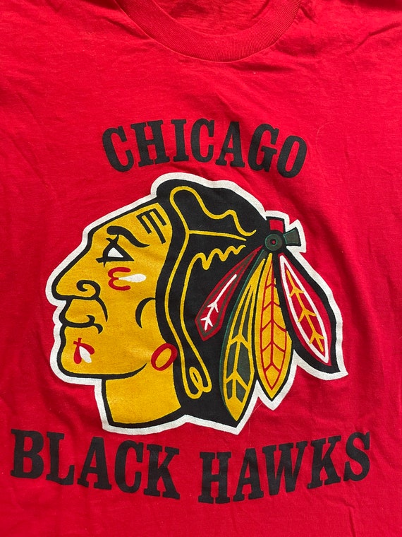 Vintage 80s NHL Chicago Black Hawks Hockey T-Shirt - image 2