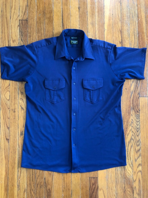 Vintage Polyester Button Up Shirt - image 1
