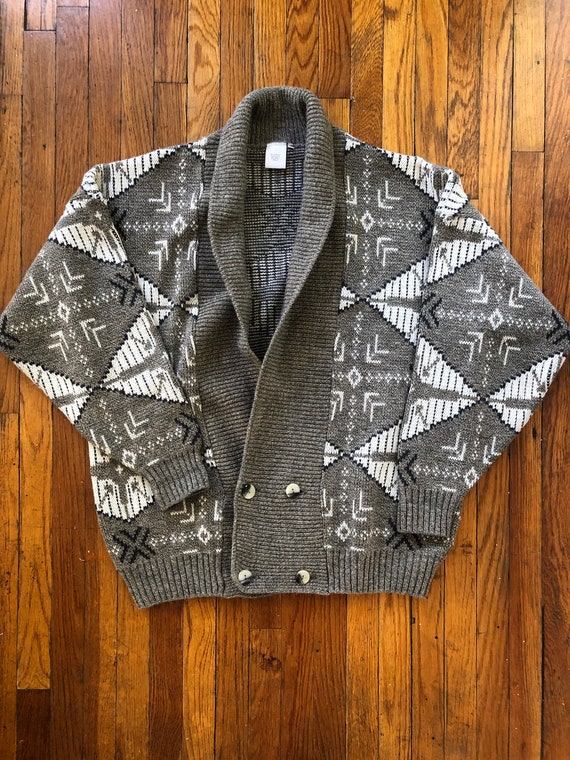 Retro Acrylic Wool Blend Cardigan Sweater