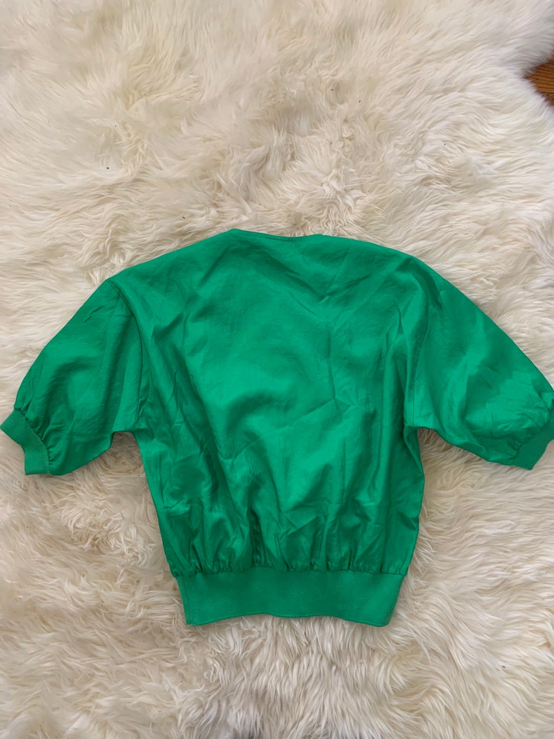 Vintage 80s Green Polyester Top