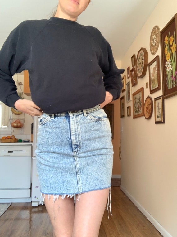 Vintage 90s Lee Mini Acid Wash Denim Skirt