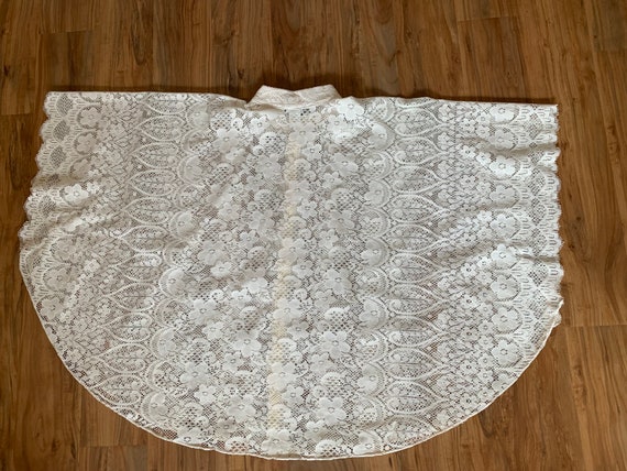 Vintage 1960s Lace Zip Up Poncho - image 6