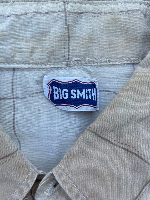 Vintage 70s Big Smith Faded Plaid Western Pearl S… - image 2