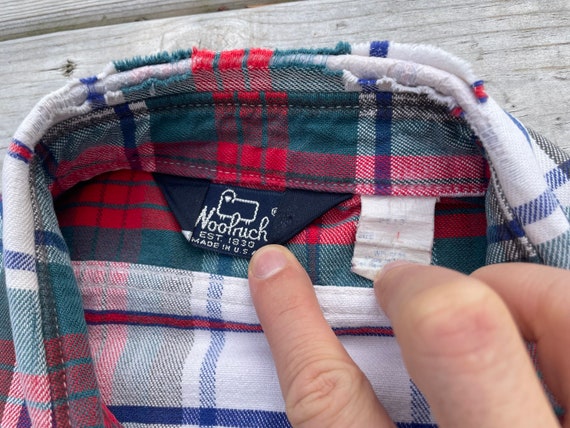 Retro 90s Thrashed Woolrich Plaid Button Up Shirt - image 6