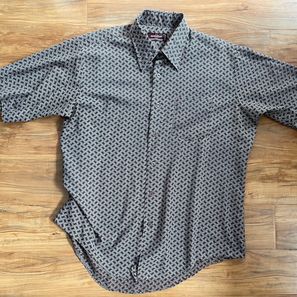 Vintage 90s Rare Cream Blue Pepsi All Over Print Button Down Shirt L main image 1