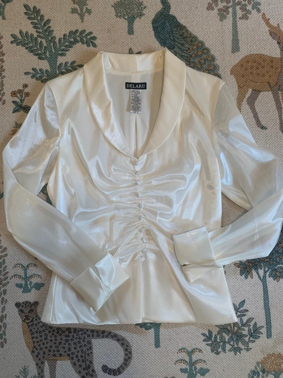 Retro 90s White Blouse - image 1