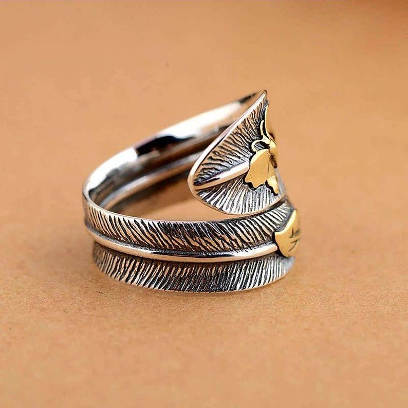 100/% Real 925 Sterling Silver Jewelry Butterfly Feather Retro Rings for Women Party Gift Bijoux Thai Silver Ring free delivery
