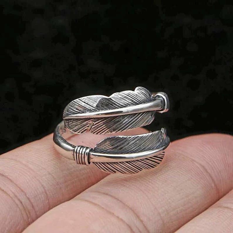 100/% Real 925 Sterling Silver Jewelry Butterfly Feather Retro Rings for Women Party Gift Bijoux Thai Silver Ring free delivery