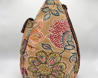 Taupe Lotus Shoulder Bag, Handbag, Purse, Pocketbook, Luggage, Backpack, Accessory