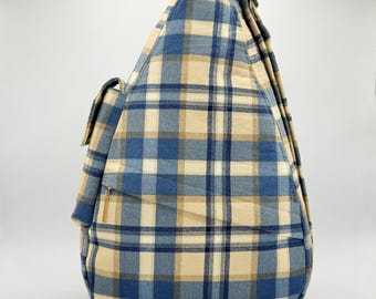 Blue & Yellow Plaid Shoulder Bag, Handbag, Purse, Pocketbook, Luggage, Backpack, Accessory