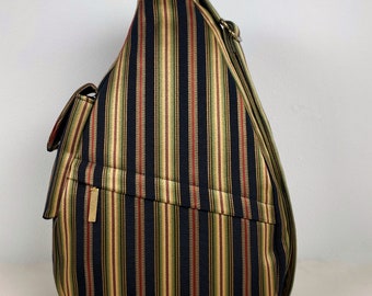 Gold Striped Shoulder Bag