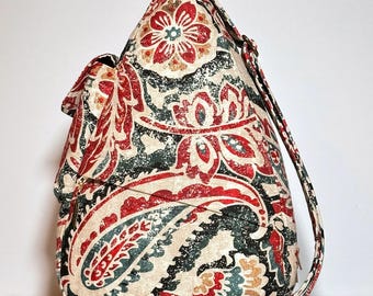Chalk Paisley Shoulder Bag, Handbag, Purse, Pocketbook, Luggage, Backpack, Accessory