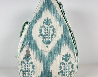 Teal Ikat Shoulder Bag, Handbag, Purse, Pocketbook, Luggage, Backpack, Accessory