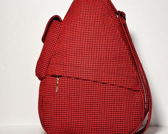 Tiny Red Buffalo Check Shoulder Bag, Handbag, Purse, Pocketbook, Luggage, Backpack, Accessory