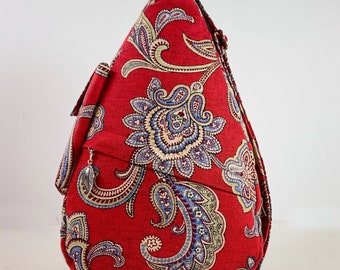 Red Waverly Print Shoulder Bag