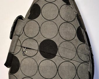 Grey Corduroy Shoulder Bag, Handbag, Purse, Pocketbook, Luggage, Backpack, Accessory
