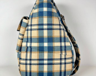 Blue/Beige Plaid Shoulder Bag