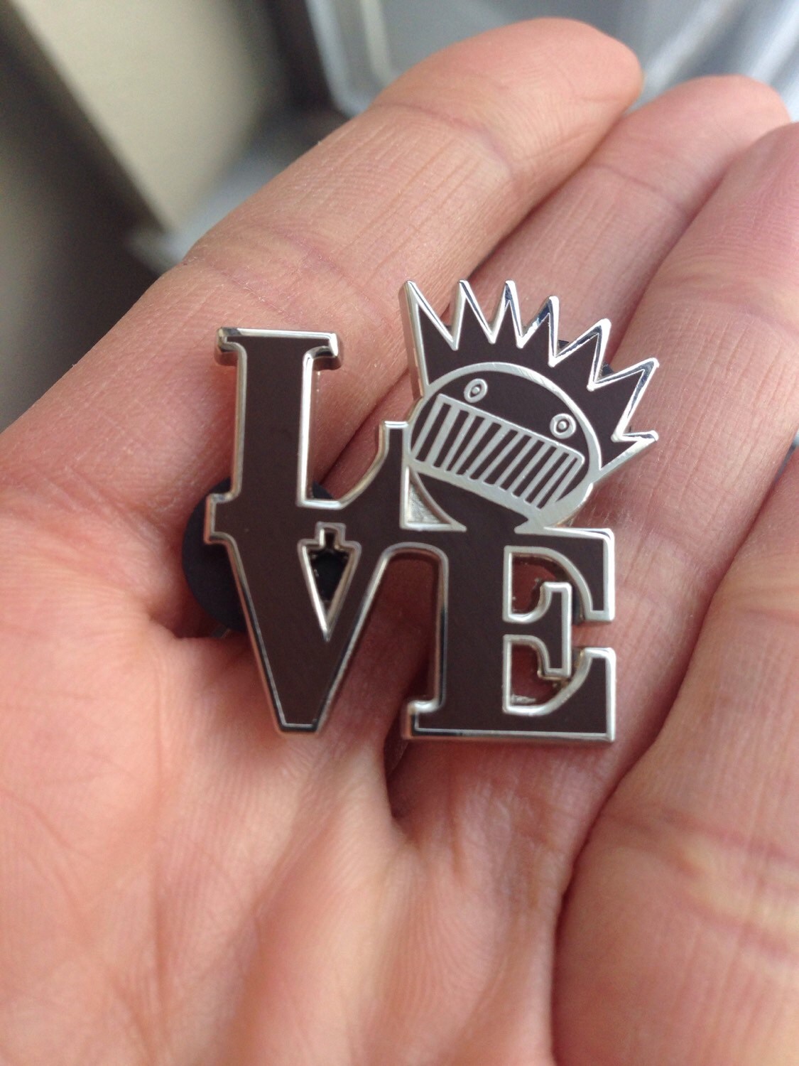 Brown Ween Boognish Love pin