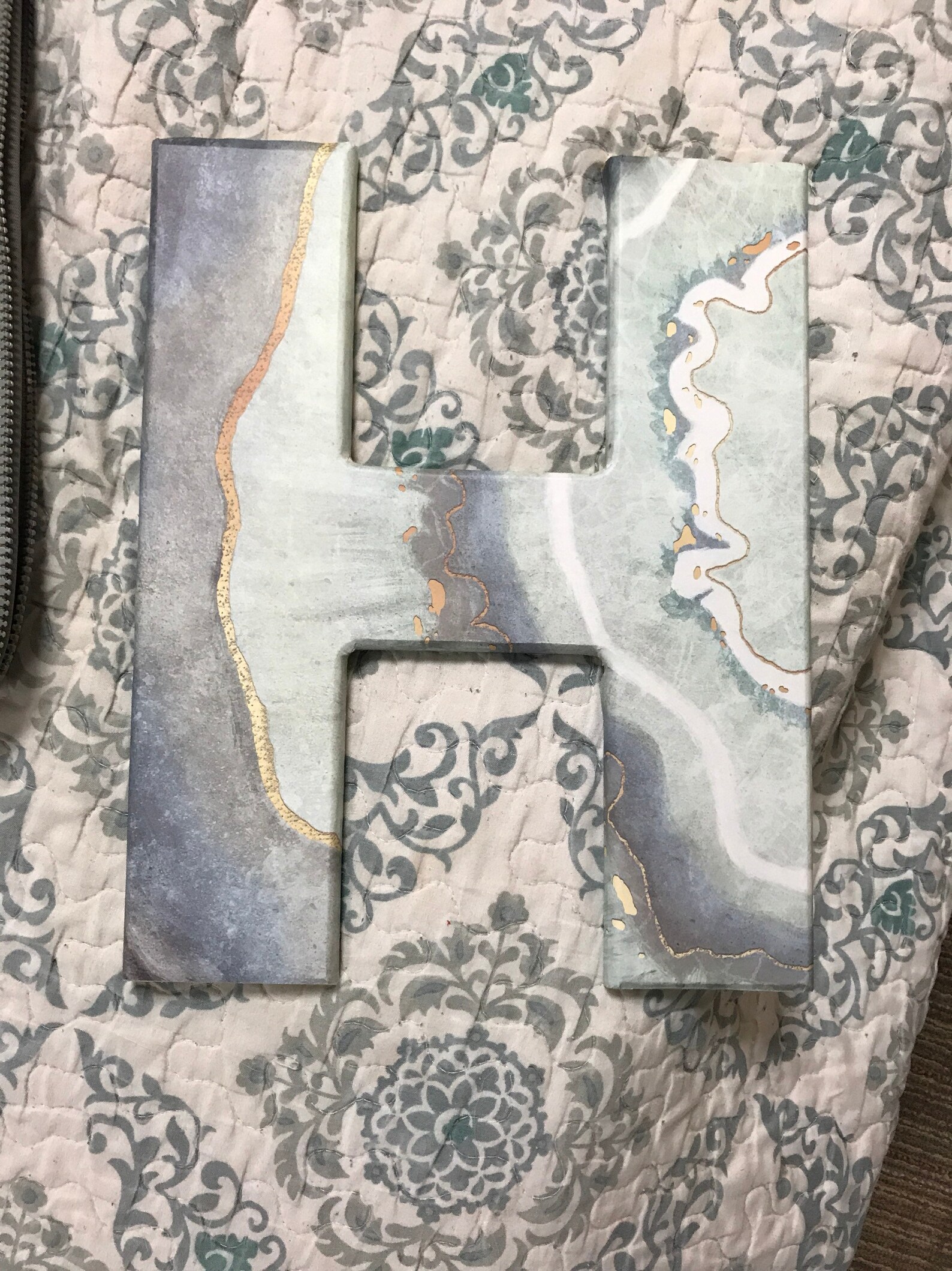 Marble wooden letter Etsy