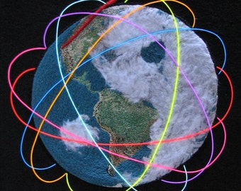 NowHere, stampa, di originale ricamato a mano, su tela 11x17